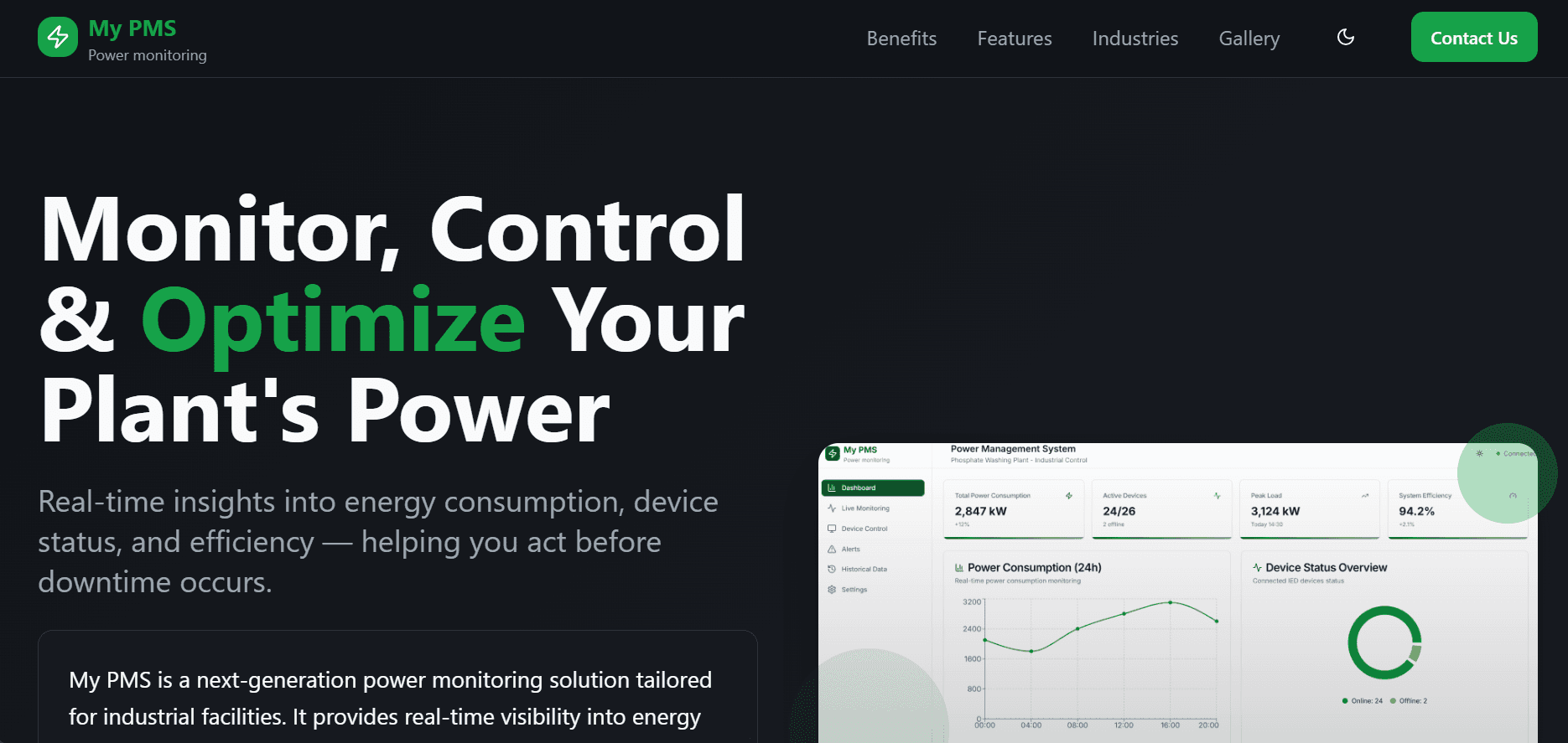 My PMS landing page